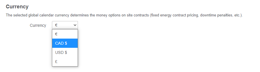 Global calendar currency